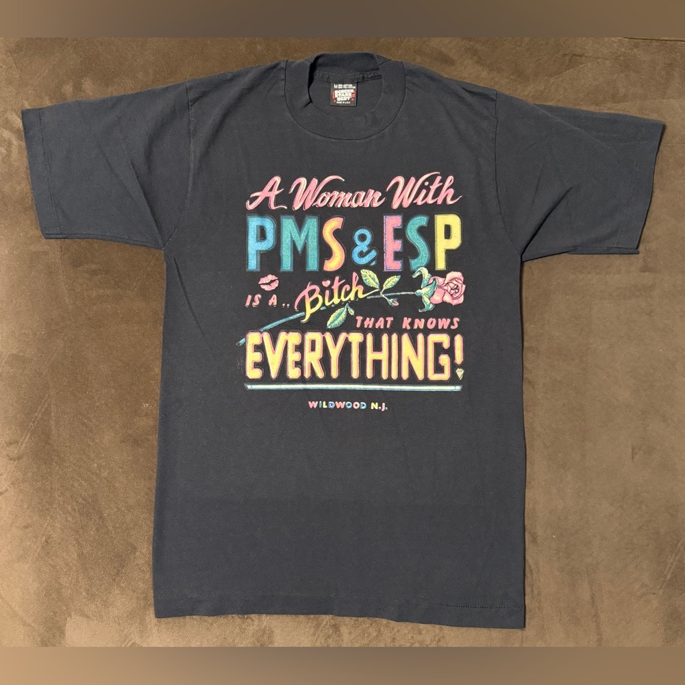 Vintage 90’s PMS & ESP Single Stitch Wildwood NJ Black Tee Women’s Medium